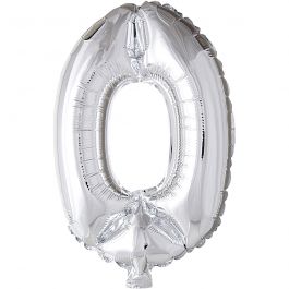 Folieballon , 0, H: 41 cm, zilver, 1 stuk [HOB-59184]