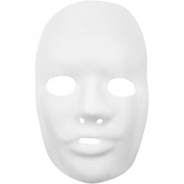 Masker, H: 24 cm, B: 15,5 cm, wit, 12 stuk/ 1 doos [HOB-59242]