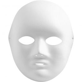 Masker, H: 22 cm, B: 17 cm, wit, 10 stuk/ 1 doos [HOB-59253]