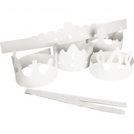 Kronen, H: 10-16,5 cm, L: 60 cm, 230 gr, wit, 5 stuk/ 1 doos [HOB-59262]