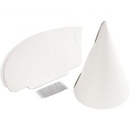 Kegel, H: 23 cm, d 16,5 cm, 230 gr, wit, 10 stuk/ 1 doos [HOB-59265]