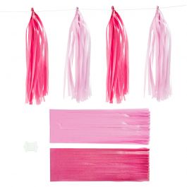 Tassels, afm 12x35 cm, roze, lichtrood, 12 stuk/ 1 doos [HOB-599809]