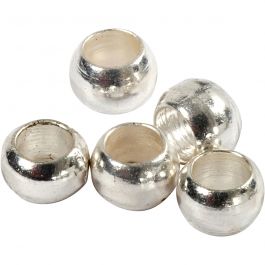 Knijpkralen, d 2 mm, verzilverd, 100stuk/ 1 doos [HOB-60102]