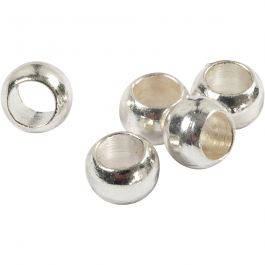 Knijpkralen, d 2,5 mm, zilver, 100 stuk/ 1 doos [HOB-60114]