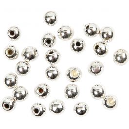 Eindkralen voor memory wire, d 3 mm, gatgrootte 1 mm, verzilverd, 20 stuk/ 1 doos [HOB-60280]