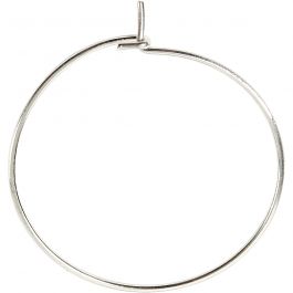 Oorbel, d 20 mm, verzilverd, 8 stuk/ 1 doos [HOB-60319]