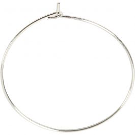 Oorbel, d 30 mm, verzilverd, 6 stuk/ 1 doos [HOB-60329]
