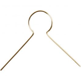 Metalen hanger, L: 22 mm, gatgrootte 8 mm, verguld, 50 stuk/ 1 doos [HOB-603650]