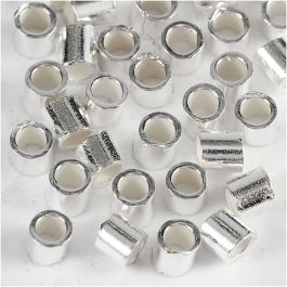 Knijpkralen, d 2 mm, zilver, 50 stuk/ 1 doos [HOB-60879]
