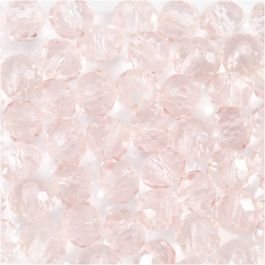 Glas Kralen, d 4 mm, gatgrootte 1 mm, lichtroze, 45 stuk/ 1 doos [HOB-60992]