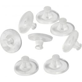 Oorbel achterkant, d 10 mm, transparant, 10 paar/ 1 doos [HOB-61171]