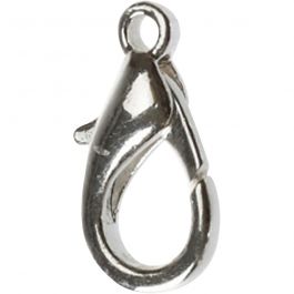 Karabijnhaken, L: 18 mm, verzilverd, 4 stuk/ 1 doos [HOB-613131]