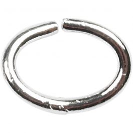 Ring, ovaal, dikte 1 mm, verzilverd, 40stuk/ 1 doos [HOB-613740]