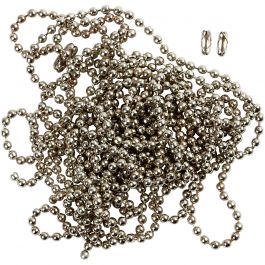 Balletjesketting, d 1,5 mm, verzilverd, 3 m/ 1 rol [HOB-61530]