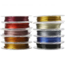 Sieradendraad, dikte 0,38 mm, diverse kleuren, 10 m/ 1 doos [HOB-61582]