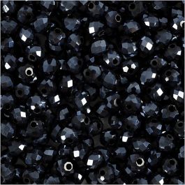 Facet kralen, afm 3x4 mm, gatgrootte 0,8 mm, blauw, 100 stuk/ 1 doos [HOB-61660]