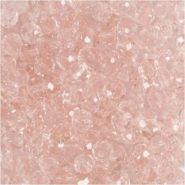 Facet Kralen, afm 3x4 mm, gatgrootte 0,8 mm, roze, 100 stuk/ 1 doos [HOB-61666]