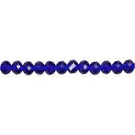 Facet kralen, afm 5x6 mm, gatgrootte 1 mm, blauw opaal, 100 stuk/ 1 doos [HOB-61669]