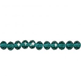 Facet kralen, afm 5x6 mm, gatgrootte 1 mm, emerald green, 100 stuk/ 1 doos [HOB-61671]