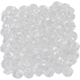 Facet Kralen, afm 5x6 mm, gatgrootte 1 mm, kristal, 100 stuk/ 1 doos [HOB-61672]