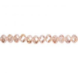 Facet kralen, afm 5x6 mm, gatgrootte 1 mm, roze, 100 stuk/ 1 doos [HOB-61673]