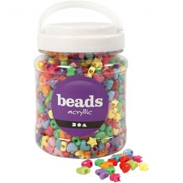 Figuur Kralen, d 10 mm, gatgrootte 3,5 mm, diverse kleuren, 400 gr, 700 ml/ 1 Doosje [HOB-61774]