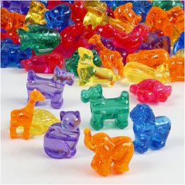 Figuurkralen, afm 25 mm, gatgrootte 4 mm, diverse kleuren, 700 ml/ 1 Doosje [HOB-61825]