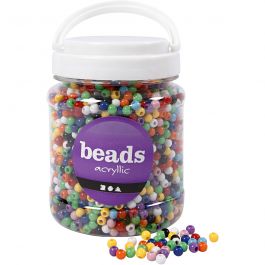Pony kralen, d 6 mm, gatgrootte 3 mm, diverse kleuren, 425 gr, 700 ml/ 1 Doosje [HOB-61831]