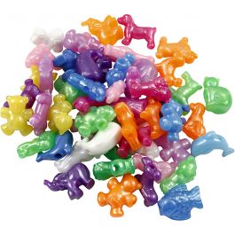 Figuren mix, afm 25 mm, gatgrootte 4 mm, 1000 gr, diverse kleuren, 2000 ml/ 1 Doosje [HOB-61832]
