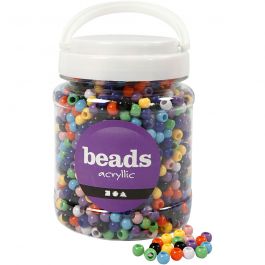 Pony kralen, d 8 mm, gatgrootte 4 mm, diverse kleuren, 415 gr, 700 ml/ 1 Doosje [HOB-61833]
