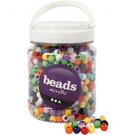 Pony kralen, d 10 mm, gatgrootte 4,5 mm, diverse kleuren, 430 gr, 700 ml/ 1 Doosje [HOB-61835]