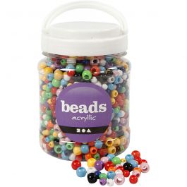 Pony kralen, d 6-10 mm, gatgrootte 3-5 mm, diverse kleuren, 430 gr, 700 ml/ 1 Doosje [HOB-61839]