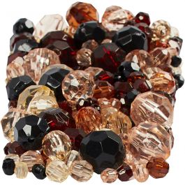 Facet kralen, afm 4-12 mm, gatgrootte 1-2,5 mm, goud, 250 gr/ 1 doos [HOB-61880]