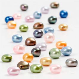 Zoetwaterparels, afm 5-6 mm, gatgrootte 0,5 mm, 40 cm/ 1 doos [HOB-631580]