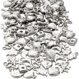 Zilveren bedels, afm 15-20 mm, gatgrootte 3 mm, 80 gr/ 1 doos [HOB-63842]