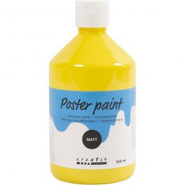 Tempera Verf Mat, primair geel, 500 ml/ 1 fles [HOB-642015]