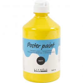 Tempera Verf Mat, geel, 500 ml/ 1 fles [HOB-642016]