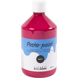 Tempera Verf Mat, primair rood, 500 ml/ 1 fles [HOB-642035]