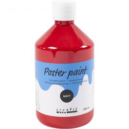 Tempera Verf Mat, donkerrood, 500 ml/ 1 fles [HOB-642036]