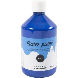 Tempera Verf Mat, donkerblauw, 500 ml/ 1 fles [HOB-642054]