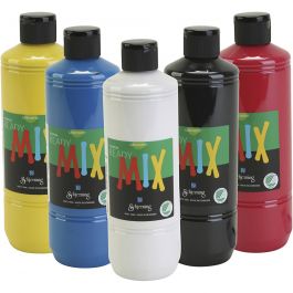 Greenspot Plakaatverf, matt, diverse kleuren, 5x500 ml/ 1 doos [HOB-642292]