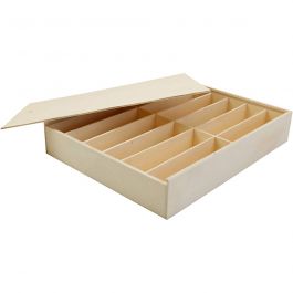 Houten doos met deksel, afm 29x37x6,5 cm, 1 stuk [HOB-668257]