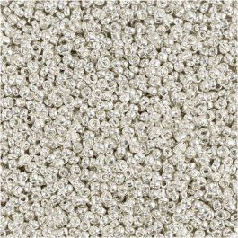 Rocailles, d 1,7 mm, afm 15/0, gatgrootte 0,5-0,8 mm, silver metal, 25 gr/ 1 doos [HOB-686720]