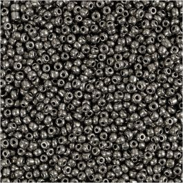 Rocailles, d 1,7 mm, afm 15/0, gatgrootte 0,5-0,8 mm, grey metal, 25 gr/ 1 doos [HOB-686730]