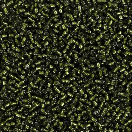 Rocailles, d 1,7 mm, afm 15/0, gatgrootte 0,5-0,8 mm, gras groen, 25 gr/ 1 doos [HOB-686760]