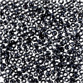 Rocailles, d 1,7 mm, afm 15/0, gatgrootte 0,5-0,8 mm, donkergrijs, 25 gr/ 1 doos [HOB-686820]