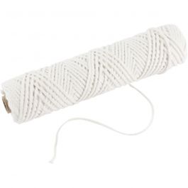 Lont, Geschikt voor dompelkaarsen (dia. 30 mm) en gegoten kaarsen (dia. 80-100 mm) , B: 2 mm, 100 gr, 50 m/ 1 rol [HOB-73321]