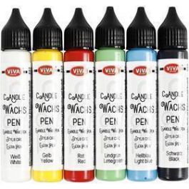 Kaarsversierpen, sterke kleuren, 6x28 ml/ 1 doos [HOB-73512]