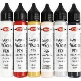 Kaarsversierpen, standaardkleuren, 6x28 ml/ 1 doos [HOB-73514]
