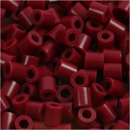 Strijkkralen, afm 5x5 mm, gatgrootte 2,5 mm, medium, wijnrood (32239), 1100 stuk/ 1 doos [HOB-751040]